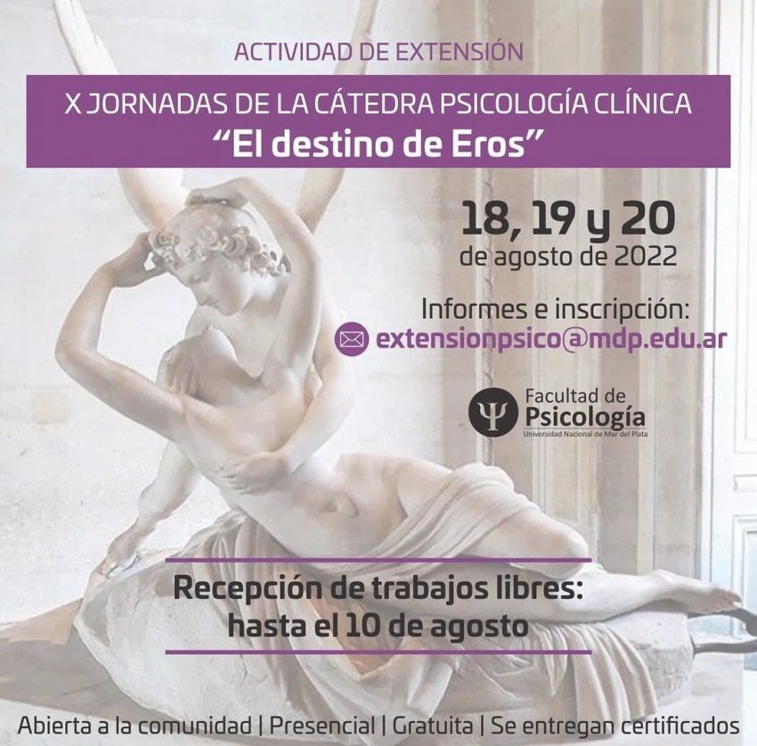 Flyer - X Jornadas de la Cátedra de Psicología Clínica “El destino de Eros”