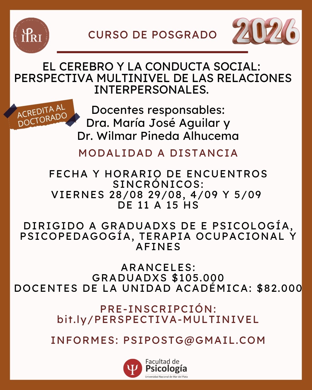 El cerebro y la Conducta Social: Perspectiva multinivel de las relaciones interpersonales