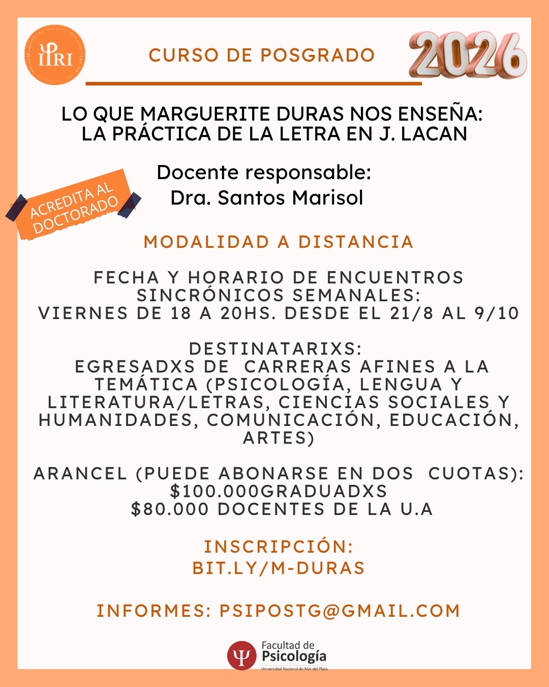 Lo que Marguerite Duras nos enseña: la práctica de la letra en J. Lacan
