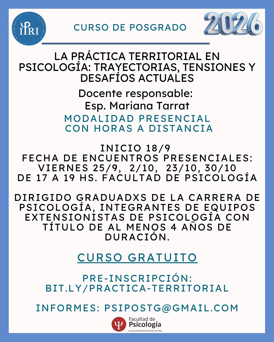 La práctica territorial en Psicología: trayectorias, tensiones y desafíos actuales